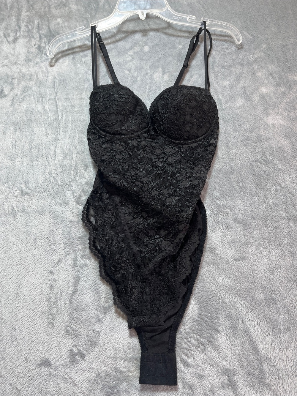 Victoria's Secret Black Lace Bodysuit with Sheer Details